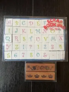 こどものかお スタンプセット　数字　アルファベット　王冠　トランプ