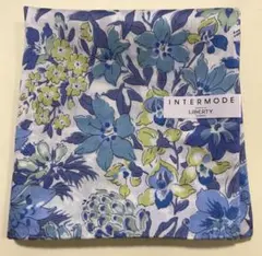⑥リバティ　ハンカチ　大判　ランチクロス　スカーフ　Bowes ボウズ　ブルー