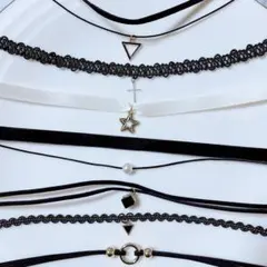 新品 チョーカー 7個セット 海外 プチプラ ネックレス ブラック ゴシック