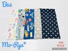 B66 ハンドメイド　ガーゼハンカチ　ハーフサイズ　5枚セット