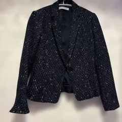 ANNE KLEIN ツイードジャケット 濃紺