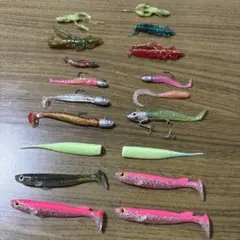 ライトロックフィッシュ ワームセット まとめ売り フック付き シンカー