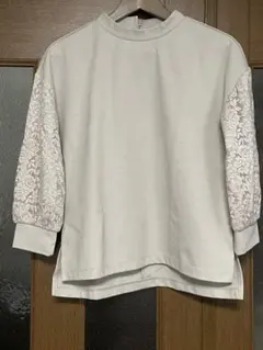 SALE❣️ レディース　レース袖カットソー　グレー　Ｍ