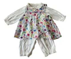 アナスイミニ ベビー ロンパース 女の子 花柄 カラフル 50-70