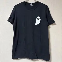 872 黒 ghost アメリカ古着 Tシャツ ハロウィン BOO 両面プリント