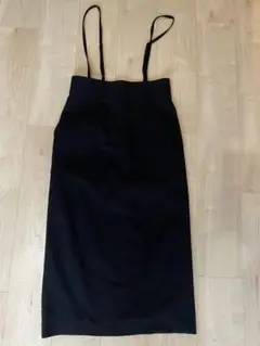 allureville ブラックタイトスカート ストラップ付き