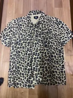 【レアサイズ】OLD STUSSY ヒョウ柄 半袖シャツ Lサイズ