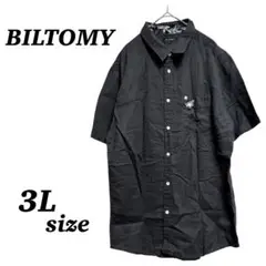 【BILTOMY】メンズ　シャツ　大きいサイズ　3L 半袖　リネン混