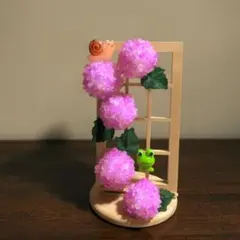 ビーズで紫陽花飾り