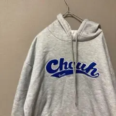 INOLVE 裏起毛ロゴ刺繍パーカー(XL)グレー　オーバーサイズ　あったか