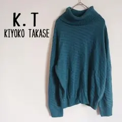 【KTキヨコタカセ】タートルネックニットプルオーバー 日本製 ウール100%