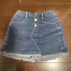 キュロットスカート デニム キッズ 160