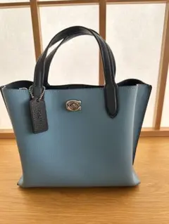 コーチ ハドリーホーボー 2way ショルダーバッグ ペブルレザー ブルー
