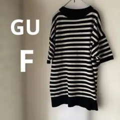 ボーダー柄 半袖ニット ブラック×ホワイト
