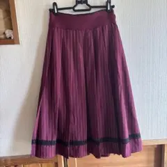 axes femme プリーツスカート 赤 ワインレッド