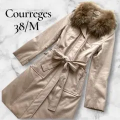 希少 Y2K✨クレージュ21 ファー付中綿コート 38 ラクーンファー ベージュ