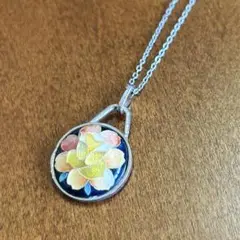 （値下げしました）七宝焼　花柄　ネックレス　カラフル　中華風