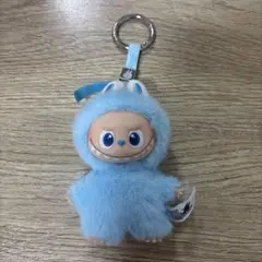 水色キャラクターラブブキーホルダー付きイニシャルK