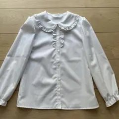 【美品】CHOPINdeux フォーマルフリル付きブラウス　130cm