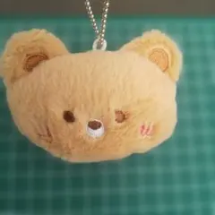 クマの顔 ぬいぐるみマスコット ストラップ付き プライズ品