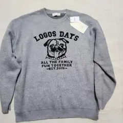 タグ付き未使用品【LOGOS DAYS】パグ柄　編み込み ニットセーター　LL