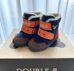 新品　ミキハウス ダブルB　ボア付き ベビーウィンターブーツ　紺　13cm