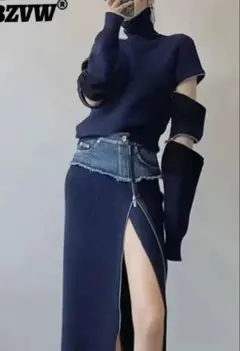 ネイビー ニットセーター セット