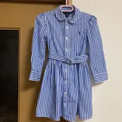 美品　Polo Ralph Lauren ストライプシャツワンピース 3-3T