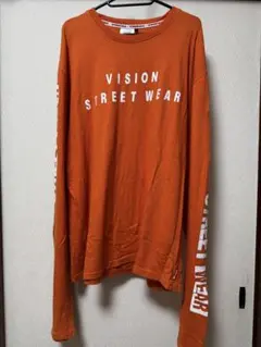 VISION STREET WEAR 長袖Tシャツ L オレンジ