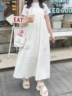 イング　INGNI ホワイト キャミワンピース バックタイ付き　産前産後