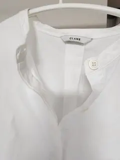 CLANE ホワイト 長袖シャツ バルーンスリーブ