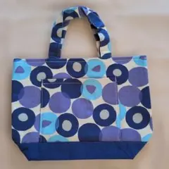 ハンドメイド　円形模様のトートバッグランチバッグプリント生地