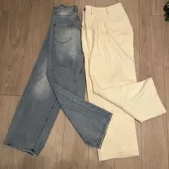 デニム・コーデュロイ パンツ 2点セット