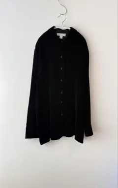 90s ベルベット シャツ ブラック チャイナボタン hooked itimiのサムネイル