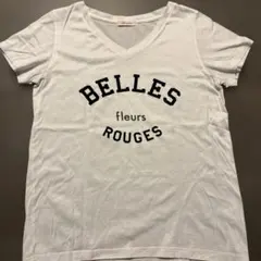 Loungedress ロゴプリント Vネック Tシャツ