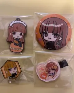 カラフルピーチ　えとさん　ヘアクリップ　刺繍缶バッジ　ラバーマスコット　ピンズ