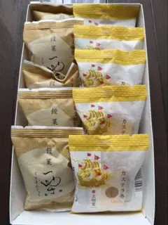 【文明堂】 カステラ巻✕５個と栗饅頭✕５個セットのサムネイル