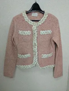 【美品】ハロッズ ニットジャケット ピンク 5224