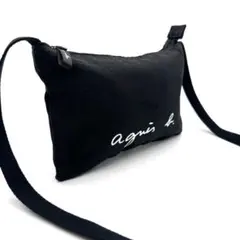 agnes b アニエスベー ブラック キャンバス ショルダーバッグ サコッシュのサムネイル
