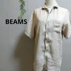 BEAMS ビームス リネン ベージュ 半袖シャツ ポケット付き