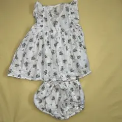 PETITBATEAUオーガニックコットン 花柄ワンピース 12M