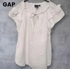 GAP フリル付きオフショルダーシャツ S ホワイト