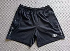【美品】new balance サッカーハーフパンツ ウーブンショーツ 黒L