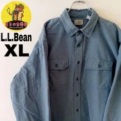 USA古着 L.L.Bean　ヘビーネルシャツXL　スモークブルー