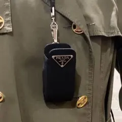 希少PRADA ネックストラップ付きポーチ airpodsケース 三角ロゴ