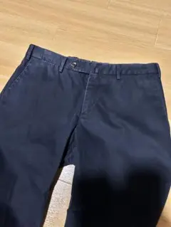 PT01 ネイビー　チノトラウザーズ　ストレッチ46