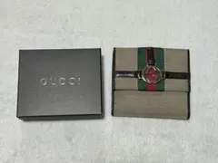 GUCCI 二つ折り財布 ベージュ/グリーン/レッド