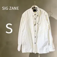 SIG ZANE シグゼーン リーフ柄 長袖シャツ S