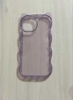 iPhone15 スマホケース 猫耳 ネコ 紫 パープル