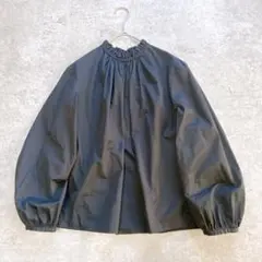 ボールジィ　トゥモローランド　コットン　フリルギャザーブラウス　黒　M